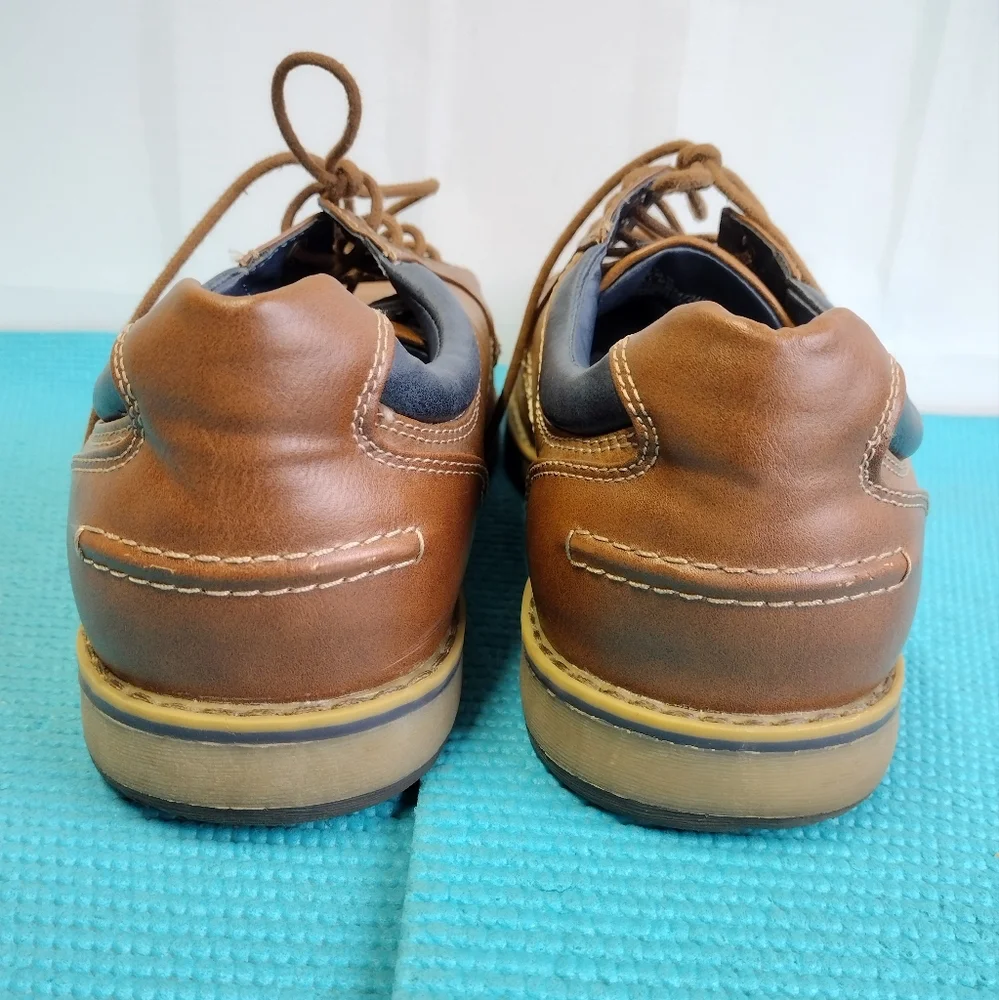 Izod Men's Casual Oxford Lace Up Brown Tan Dress Shoes 10.5M